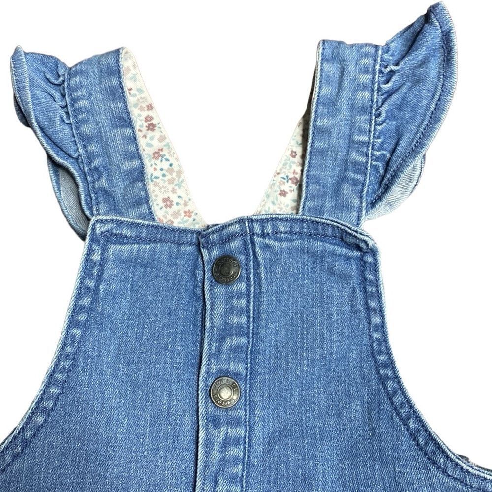 CARTER’S Denim Ruffle Floral Overalls - Picture 2 of 6
